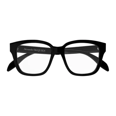 Alexander Mcqueen Am0333o002 Square Full Rim Eyeglasses In Black