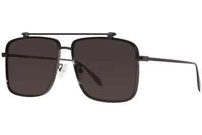 Pre-owned Alexander Mcqueen Am0336s 001 Sunglasses Men's Gunmetal/grey Square Shape 60mm In Gray
