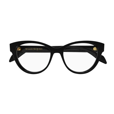 Alexander Mcqueen Am0359o001 Cat-eye Full-rim Eyeglasses In Black
