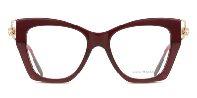 Alexander Mcqueen Am0376o Women's Glasses, Red, Size 51 In Brown