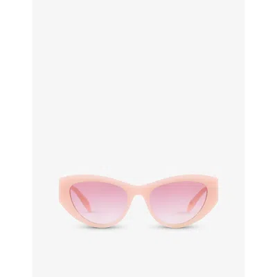Alexander Mcqueen Womens Am0377s Cat-eye Acetate Sunglasses In Pink