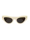 Alexander Mcqueen Am0407s Sunglasses In Ivory Ivory Grey