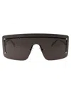 Alexander Mcqueen Silver Metal Sunglasses In Black
