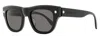 Alexander Mcqueen Am0425s Stud Hinge Rectangular Sunglasses In Black