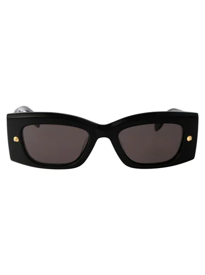 Alexander Mcqueen Am0426s Sunglasses In 001 Black Black Grey