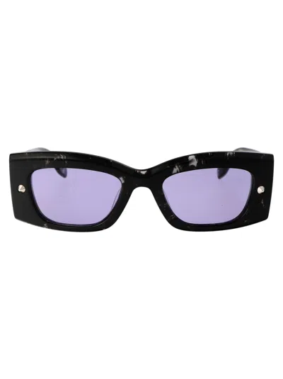Alexander Mcqueen Am0426s Sunglasses In 003 Havana Havana Violet