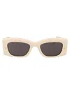 Alexander Mcqueen Am0426s Sunglasses In 005 Ivory Ivory Grey