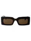 Alexander Mcqueen Bold Tortoiseshell Rectangle-frame Sunglasses In 002 Havana Havana Brown
