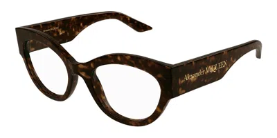 Alexander Mcqueen Am0435o Women's Glasses, Tortoiseshell, Size 53 In Black