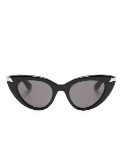 Alexander Mcqueen Am0442s Cat-eye Sunglasses In Black
