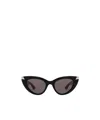 Alexander Mcqueen Sleek Acetate Cat-eye Sunglasses In Black