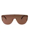 Alexander Mcqueen Am0457s Sunglasses In 002 Gold Gold Brown