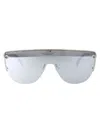 Alexander Mcqueen Am0457s Sunglasses In 004 Silver Silver Silver