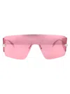 Alexander Mcqueen Sunglasses In 004 Silver Silver Pink