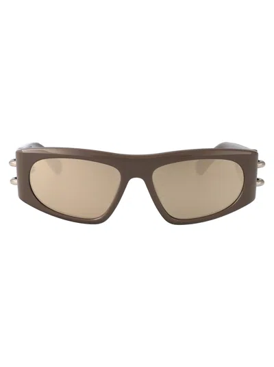 Alexander Mcqueen Am0471s Sunglasses In Brown-brown-silver