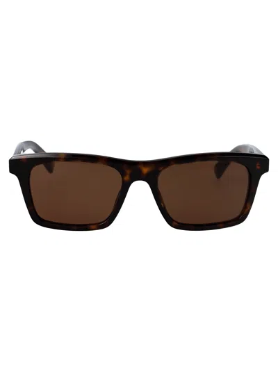 Alexander Mcqueen Am0472s Tortoiseshell Injected Sunglasses In Brown