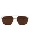 Alexander Mcqueen Am0477s Sunglasses In Gold-gold-brown