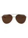 Alexander Mcqueen Am0478s Sunglasses In Gold-gold-brown
