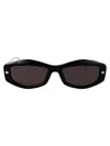 Alexander Mcqueen Sunglasses In Black-silver-grey