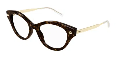 Alexander Mcqueen Am0485o Women's Glasses, Tortoiseshell, Size 52 In Brown