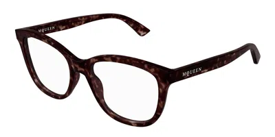 Alexander Mcqueen Am0487o Women's Glasses, Tortoiseshell, Size 54 In Brown