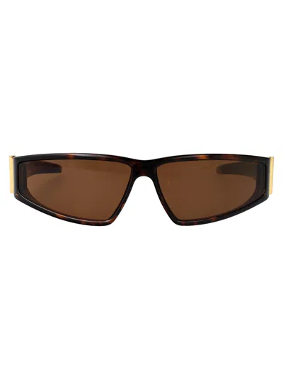 Alexander Mcqueen Am0490s Sculpted Injected Acetate Sunglasses In Brown