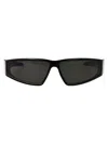 Alexander Mcqueen Black-black-grey Bio Injection Sunglasses In Black