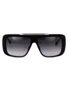 Alexander Mcqueen Black-silver-grey Recycled Acetate Sunglasses In Black