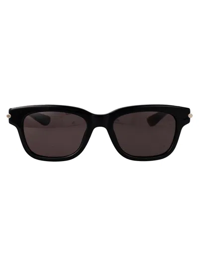 Alexander Mcqueen Black Recycled Acetate Sunglasses In Green