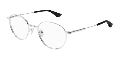 Alexander Mcqueen Am0502o Asian Fit Men's Glasses, Silver, Size 49