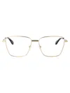 Alexander Mcqueen Gold-gold-transparent Metal Glasses In Neutral