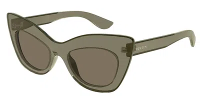 Alexander Mcqueen Eyewear Cat Eye Frame Sunglasses In Gray