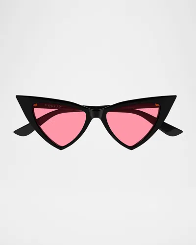ALEXANDER MCQUEEN AM0518S CAT-EYE RECYCLED ACETATE SUNGLASSES