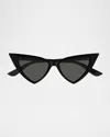 Alexander Mcqueen Am0518s Cat-eye Recycled Acetate Sunglasses In Black