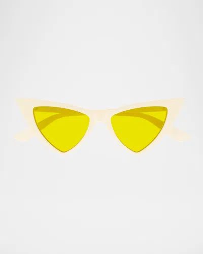 Alexander Mcqueen Am0518s Cat-eye Recycled Acetate Sunglasses In Yellow