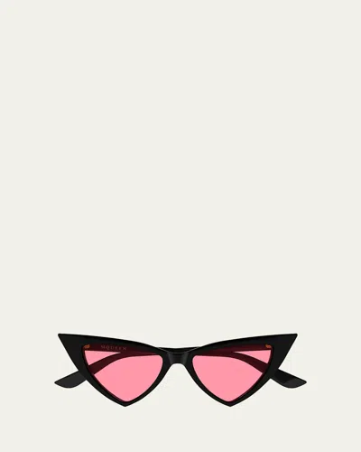 Alexander Mcqueen Am0518s Cat-eye Recycled Acetate Sunglasses In Black