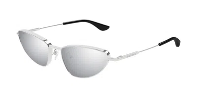 Alexander Mcqueen Am0522s 003 Occhiali Da Sole Argentati Per Donna In Silver