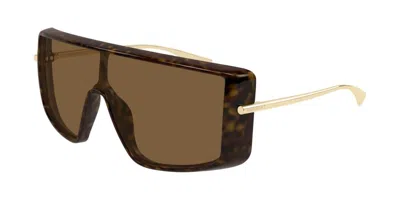 Alexander Mcqueen Am0524s 002 Occhiali Da Sole Tartarugatishell Per Uomo In Brown