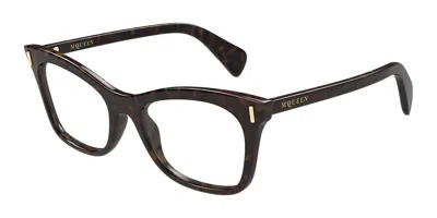 Alexander Mcqueen Am0552o 002 Women's Glasses Tortoiseshell Size 53 - Free Lenses - Blue Light Block Available In Brown