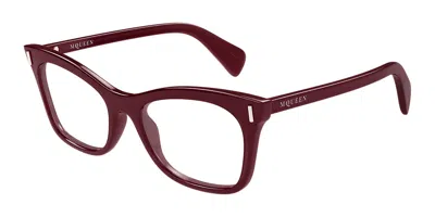 Alexander Mcqueen Am0552o 003 Women's Glasses Burgundy Size 53 - Free Lenses - Blue Light Block Available