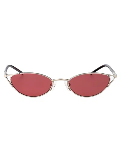 Alexander Mcqueen Am0563s Metal Cat-eye Sunglasses In Gold