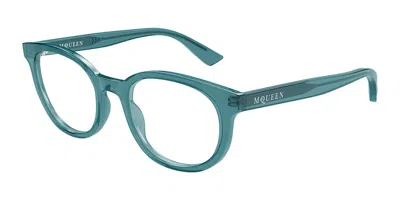 Alexander Mcqueen Am0567o 005 Men's Glasses Blue Size 51 - Free Lenses - Blue Light Block Available