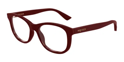 Alexander Mcqueen Am0568o 009 Women's Glasses Burgundy Size 53 - Free Lenses - Blue Light Block Available In Brown