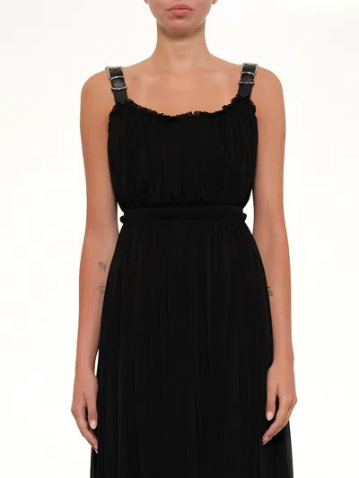 Alexander Mcqueen Amq - Abito Jersey Mini Dress In Black