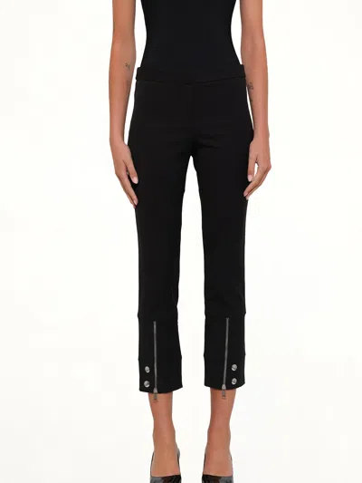 Alexander Mcqueen Fitted Zip Pants In Black