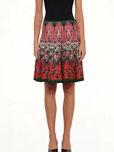 Alexander Mcqueen Amq - Flower Jacq Mini Skirt In Multi