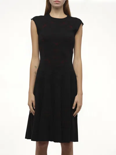Alexander Mcqueen Amq - Flower Lace Dress In Black