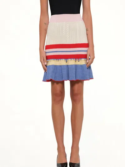 Alexander Mcqueen Amq - Multi Knit Tweed Mini Skirt In 8517 / S