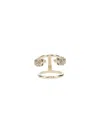Alexander Mcqueen Anello Doppio Twin Skull In Gold
