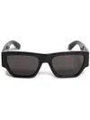 Alexander Mcqueen 'thick Temple Angled Rectangular' Sunglasses In Black